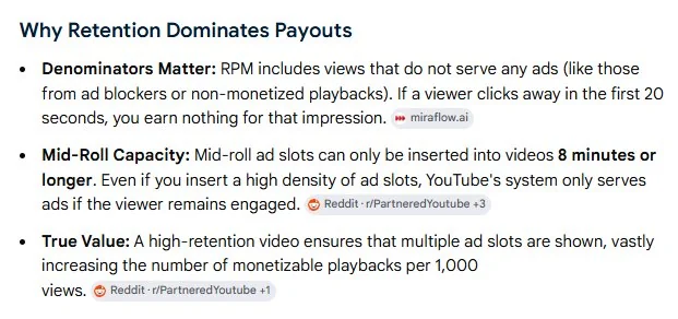 step 4: pick your niche based on RPM data, then ignore retention (illustration 4)