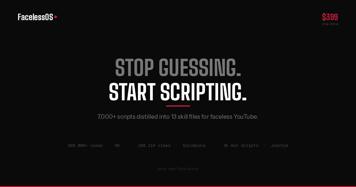 FacelessOS by Haris Mazhar | Official AI Scriptwriting System for Faceless YouTube Channels